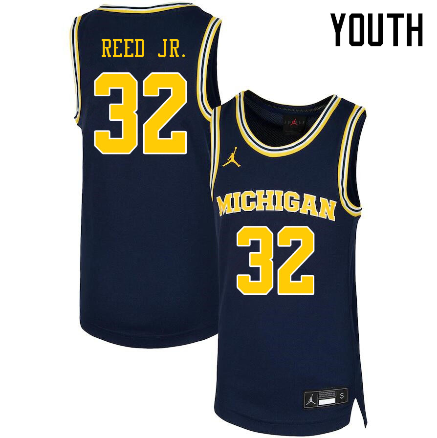 Youth #32 Tarris Reed Jr. Michigan Wolverines College Basketball Jerseys Sale-Navy